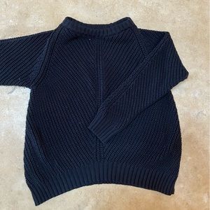 Women’s L Carbon2Cobalt Black Cable Knit Sweater